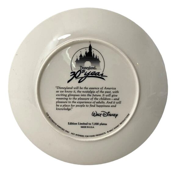 Disneyland 30th Year Decorative Plate 1955-1985 Limited Edition Made in the USA - Picture 2 of 6